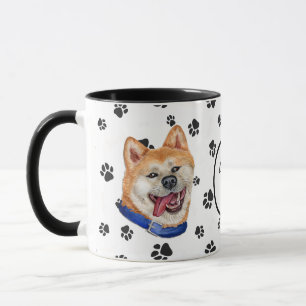 Liebe My Akita Dog Pawprint Tasse