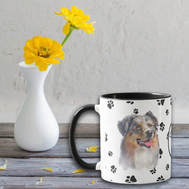 Liebe My Aussie Dog Pawprint Tasse (Von Creator hochgeladen)