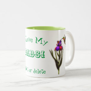 Liebe My Babci Hummingbird Personalisiert Zweifarbige Tasse