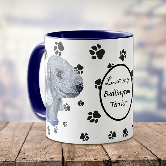 Liebe My Bedlington Terrier Dog Pawprint Tasse (Von Creator hochgeladen)