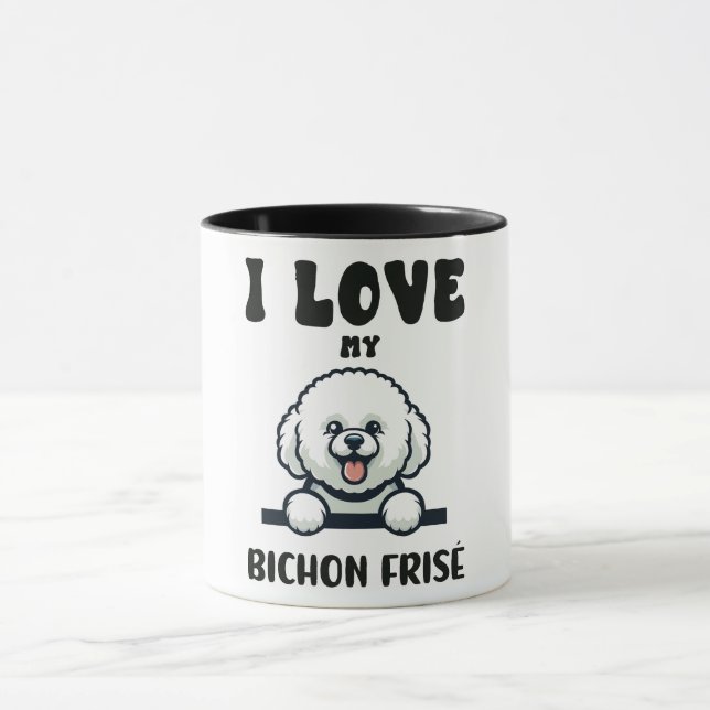 Liebe My Bichon Frise Dog Tasse (Zentrum)