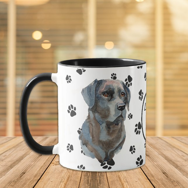 Liebe My Black Labrador Retriever Dog Pawprint Tasse (Von Creator hochgeladen)