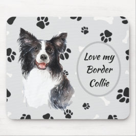 Liebe My Border Collie Dog Pawprint Mousepad