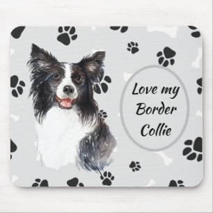 Liebe My Border Collie Dog Pawprint Mousepad
