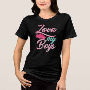 Liebe My Boys Mama Geburtstagsneuheit Tri-Blend Shirt