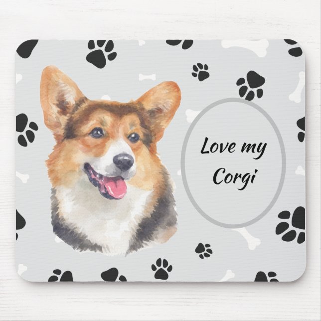 Liebe My Cardigan Welsh Corgi Dog Pawprint Mousepad (Vorne)
