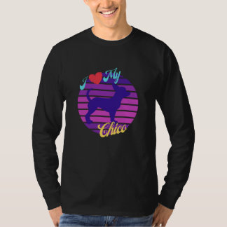 Liebe My Chico Chihuahua Hund Retro Sunset T-Shirt