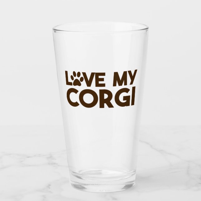 LIEBE MY CORGI PAW GLAS (Vorderseite)