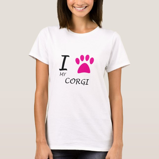 Liebe My Corgi Paw T-Shirt (Vorderseite)