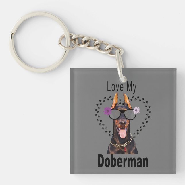 Liebe My Doberman Schlüsselanhänger (Vorderseite)