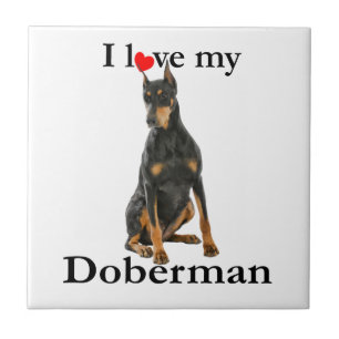 Liebe My Doberman Tile Fliese