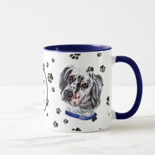 Liebe My English Setter Dog Pawprint Tasse