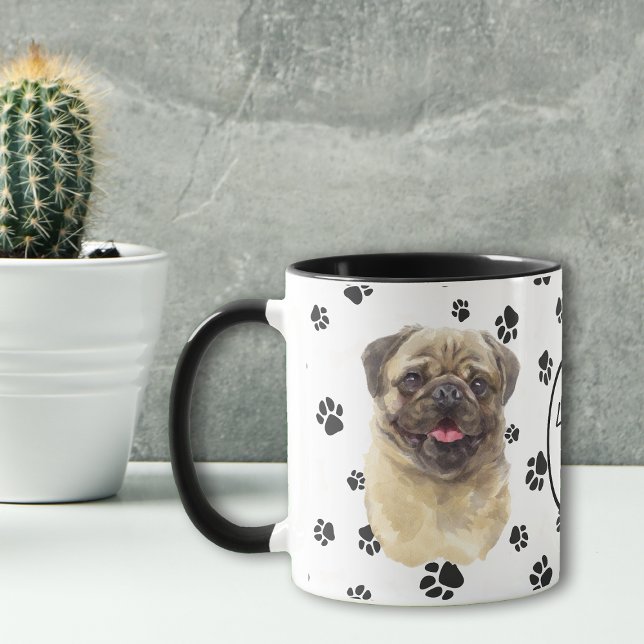 Liebe My Fawn Mops Dog Pawprint Tasse (Von Creator hochgeladen)