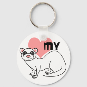 Liebe My Ferret - Weiß Schlüsselanhänger