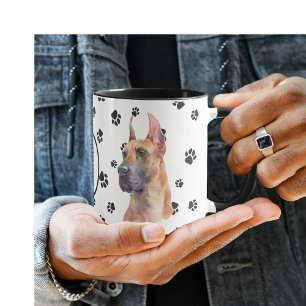 Liebe My Great Dane Dog Pawprint Tasse
