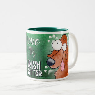 Liebe My Irish Setter Cartoon 11oz Zweifarbige Tasse