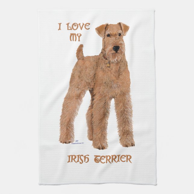 Liebe My Irish Terrier Geschirrtuch (Vertikal)