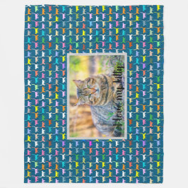 Liebe My Kitty Your Cat Foto Aquamarin drucken Fleecedecke