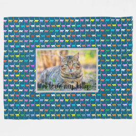 Liebe My Kitty Your Cat Foto Aquamarin drucken Fleecedecke