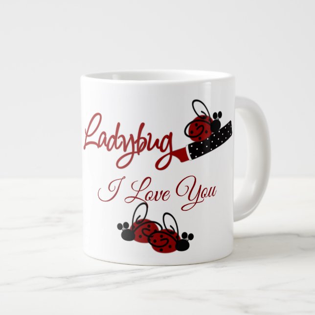 Liebe My Ladybug - Jumbo-Tasse (Vorderseite Rechts)