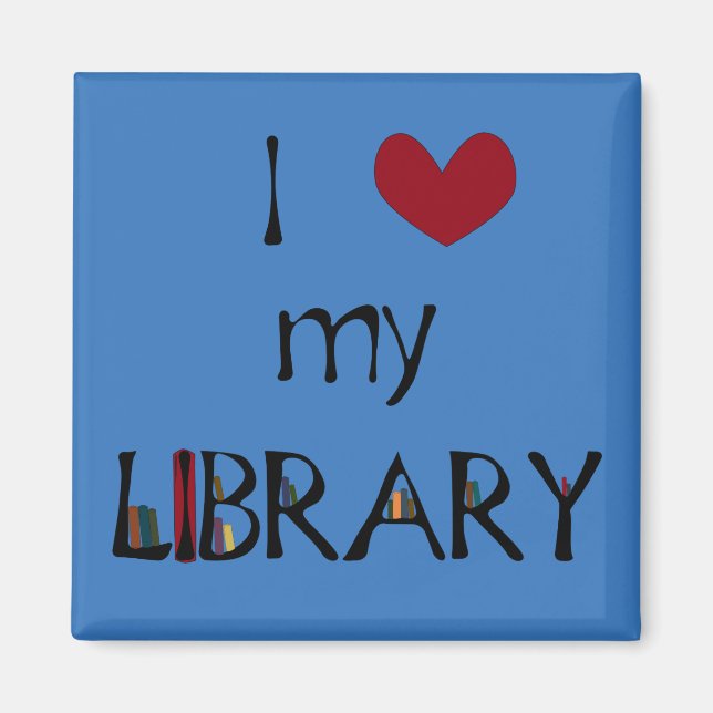 Liebe My Library - Farbe ändern Magnet (Vorne)