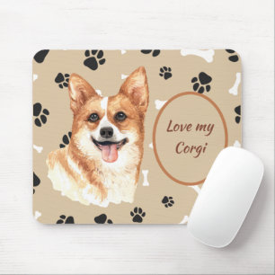 Liebe My Pembroke Welsh Corgi Dog Pawprint Mousepad