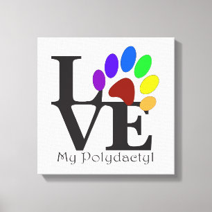 LIEBE My Polydactyl Cat Art Leinwanddruck