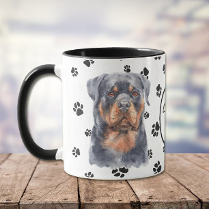 Liebe My Rottweiler Dog Pawprint Tasse