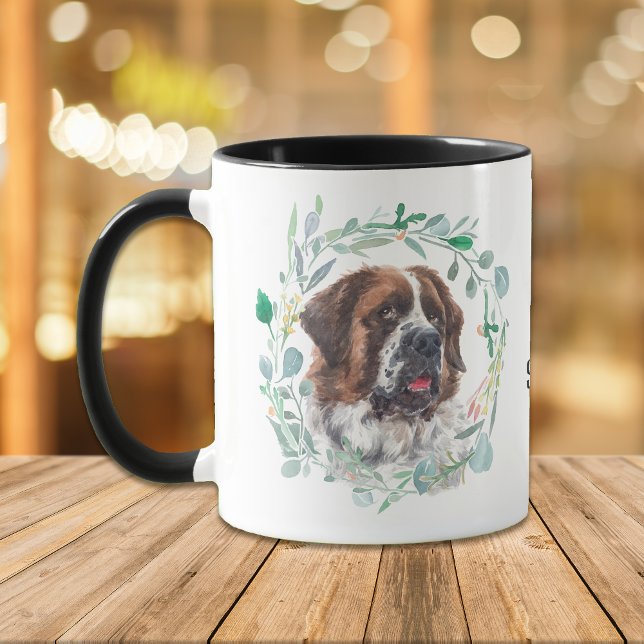 Liebe My Saint Bernard Wreath Kaffee Tasse (Von Creator hochgeladen)