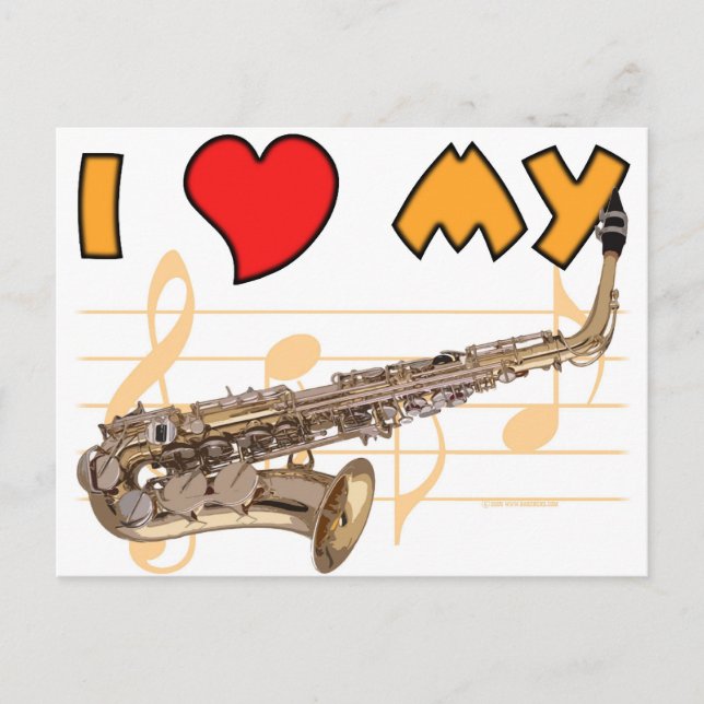 Liebe My Sax Postkarte (Vorderseite)