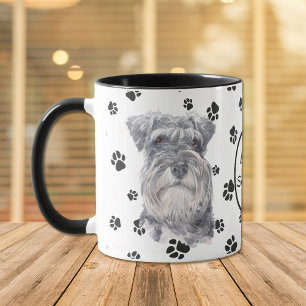 Liebe My Schnauzer Dog Pawprint Tasse