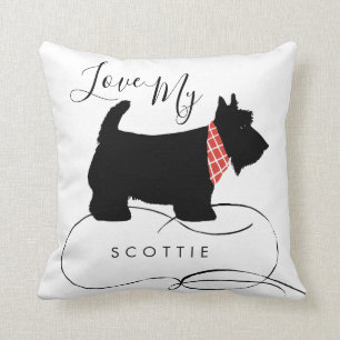 Liebe My Scottie Quote Black Scottish Terrier Dog Kissen