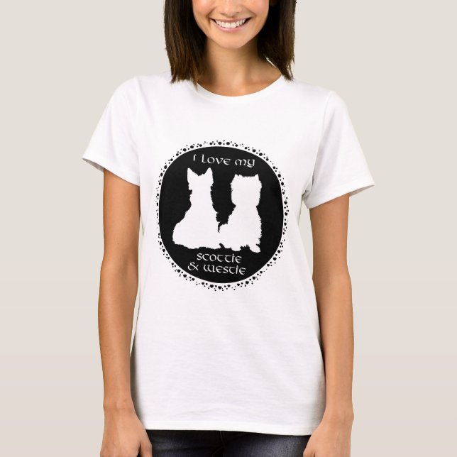 Liebe My Scottie & Westie T-Shirt (Vorderseite)