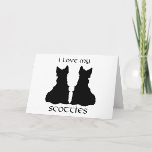 Liebe My Scotties Silhouette Feiertagskarte