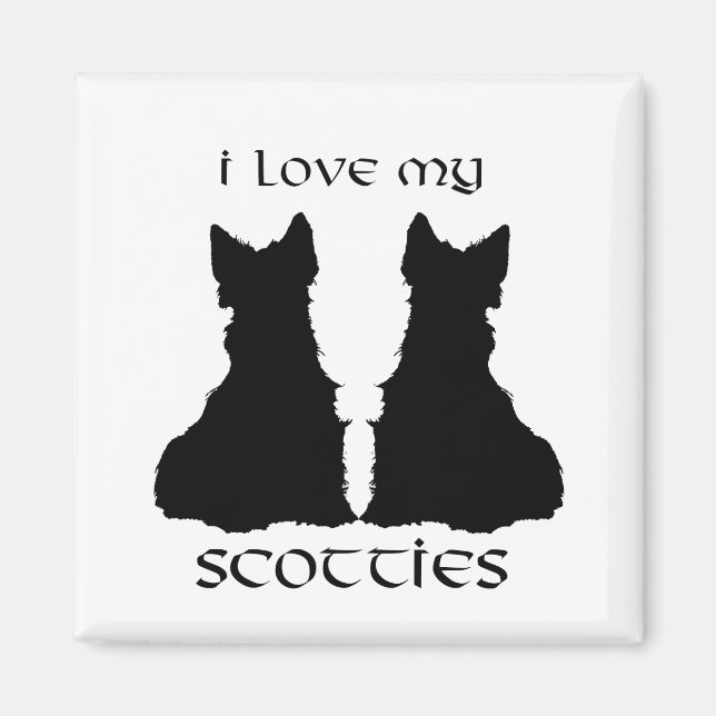 Liebe My Scotties Silhouette Magnet (Vorne)