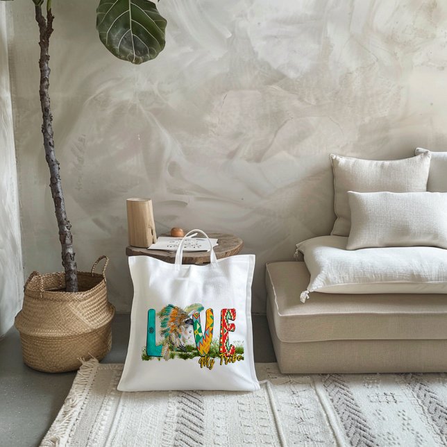 Liebe My Stamm Native American Tote Bag Tragetasche (Von Creator hochgeladen)