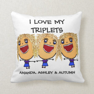 Liebe My Triplets Cartoon Kissen