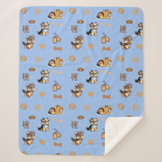 Liebe My Yorkie Blue Sherpadecke