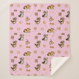 Liebe My Yorkie Pink Sherpadecke
