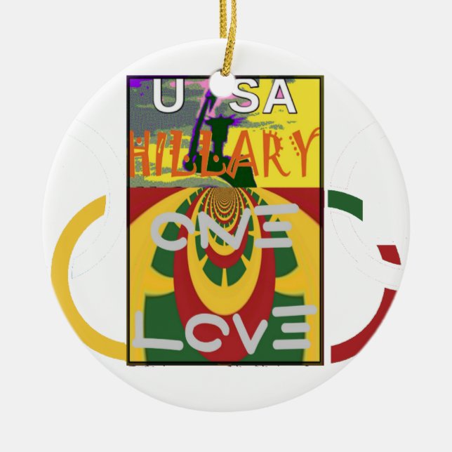 Liebe-Nachricht in Rasta-Farbdrucken Keramikornament (Vorne)