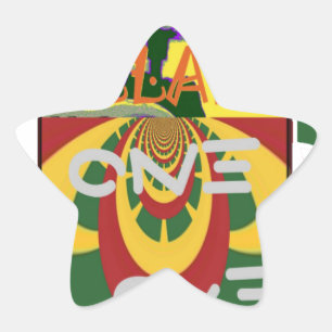 Liebe-Nachricht in Rasta-Farbdrucken Stern-Aufkleber