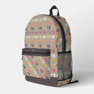 Liebe Nähen braun Bedruckter Rucksack