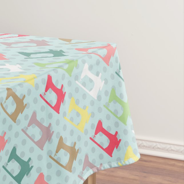 Liebe Nähmaschine Blue Tablecloth Tischdecke (Beispiel)