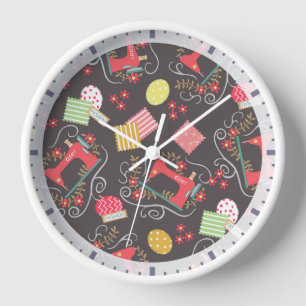 Liebe Nähmaschine braun Uhr