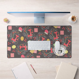 Liebe Nähmaschine Braune Schreibtischmatte