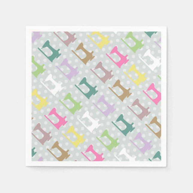 Liebe Nähmaschine Grau Serviette (Vorderseite)