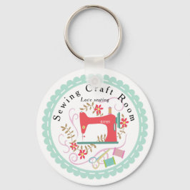 Liebe Nähmaschine. Personalisiert. Blau. Schlüsselanhänger