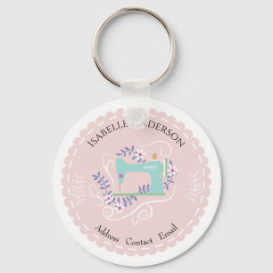 Liebe Nähmaschine. Pfirsich Schlüsselanhänger