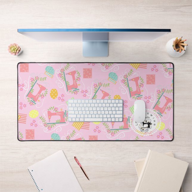 Liebe Nähmaschine Rosa Schreibtischmatte (Büro 1)