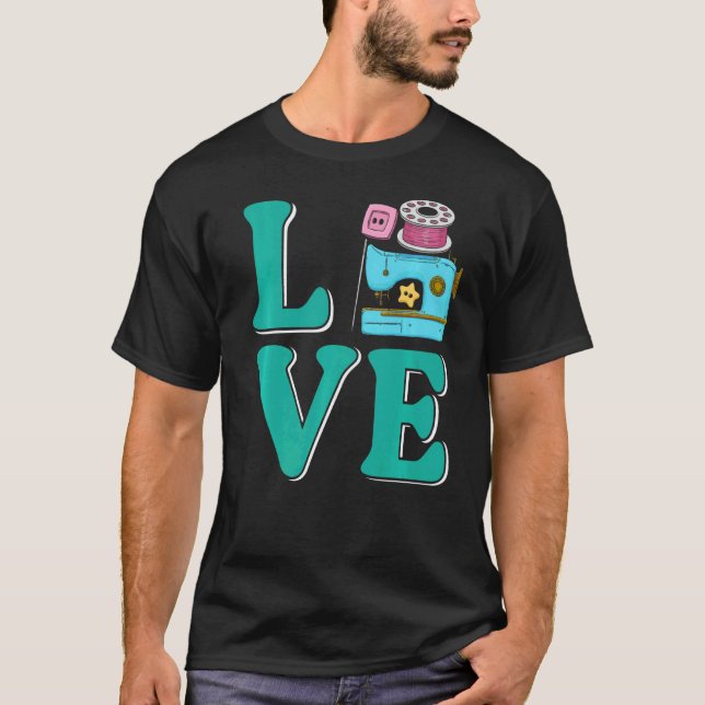 Liebe Nähmaschine T-Shirt (Vorderseite)